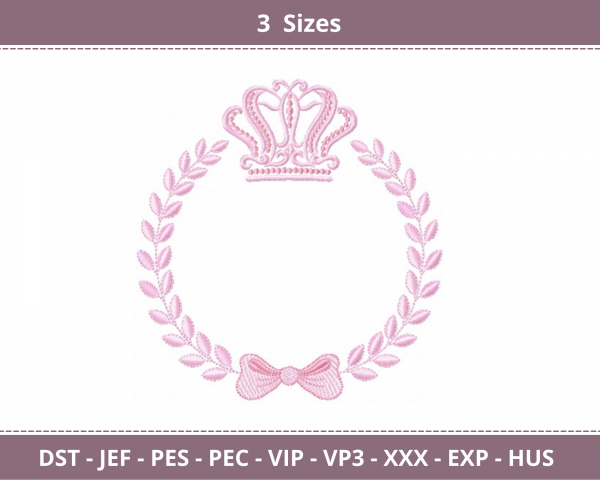 Creative Crown Machine Embroidery Designs-3 Sizes-instant download