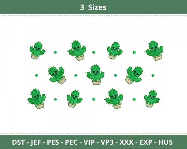 Cute Cactus Machine Embroidery Designs-3 Sizes-instant download
