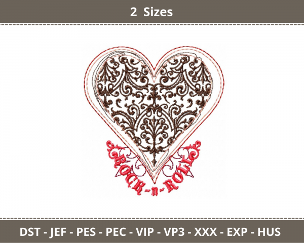 Creative Heart Machine Embroidery Designs-2 Sizes-instant download