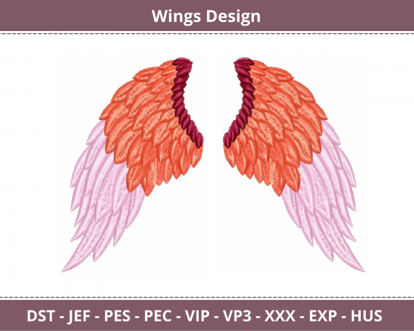 Angel Wings Machine Embroidery Designs-1 Size-instant download