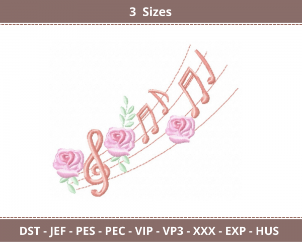 Iconic Music Machine Embroidery Designs-3 Sizes-instant download