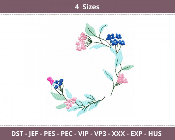 Creative Organic Floral Machine Embroidery Designs-4 Sizes-instant download