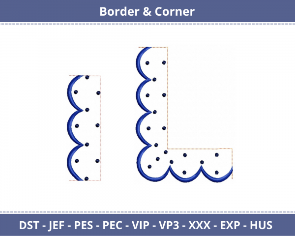 Creative Border & Corner Machine Embroidery Designs-4 Sizes-instant download