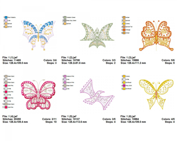 Creative Butterfly Machine Embroidery Designs-1 Size-6 Types-instant download