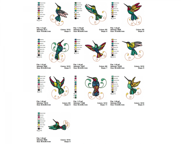 Creative Bird Machine Embroidery Designs-1 Size-10 Types-instant download