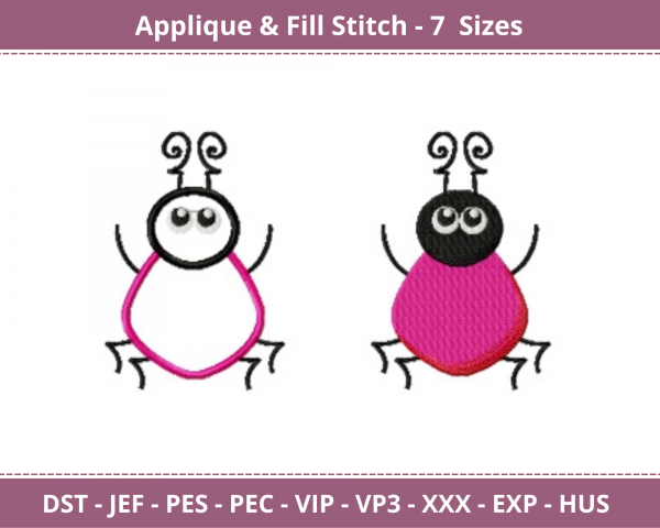 Bug Out Applique & Fill Stitch Machine Embroidery Designs