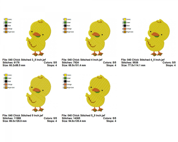 Baby Duck Applique & Fill Stitch Machine Embroidery Designs-7 Sizes-instant download