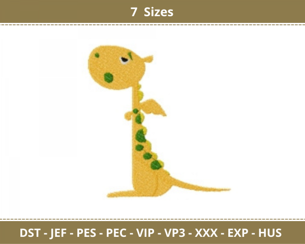 Cute Dragon Machine Embroidery Designs-7 Sizes-instant download