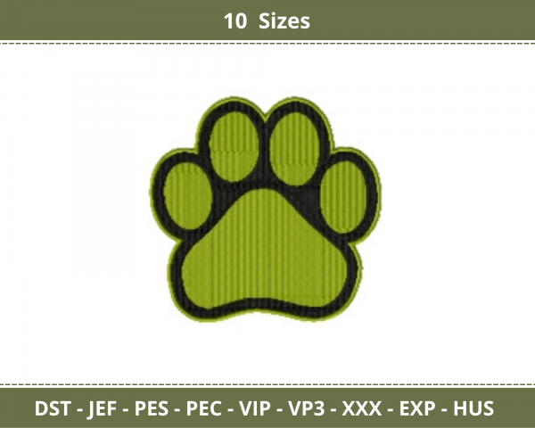 Dog Paw Machine Embroidery Designs-10 Sizes-instant download