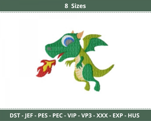 Dragon Machine Embroidery Designs-8 Sizes-instant download