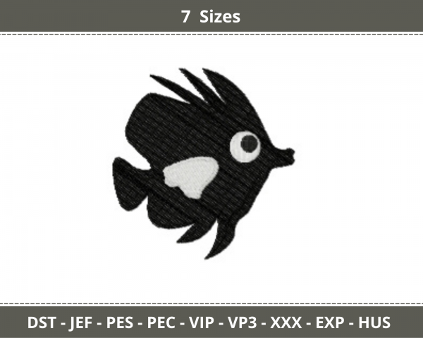 Fish Machine Embroidery Designs-7 Sizes-instant download
