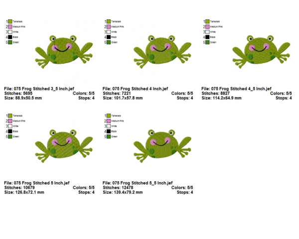 Frog Applique & Fill Stitch Machine Embroidery Designs-7 Sizes-instant download