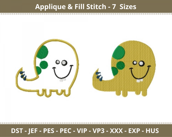 Monster Applique & Fill Stitch Machine Embroidery Designs-7 Sizes-instant download