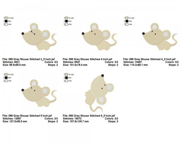 Mouse Applique & Fill Stitch Machine Embroidery Designs-7 Sizes-instant download