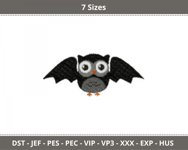 Owl Bat Machine Embroidery Designs