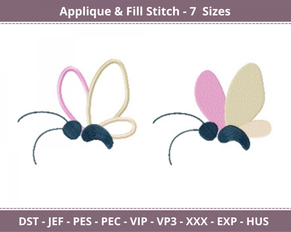 Little Butterfly Applique & Fill Stitch Machine Embroidery Designs-7 Sizes-instant download