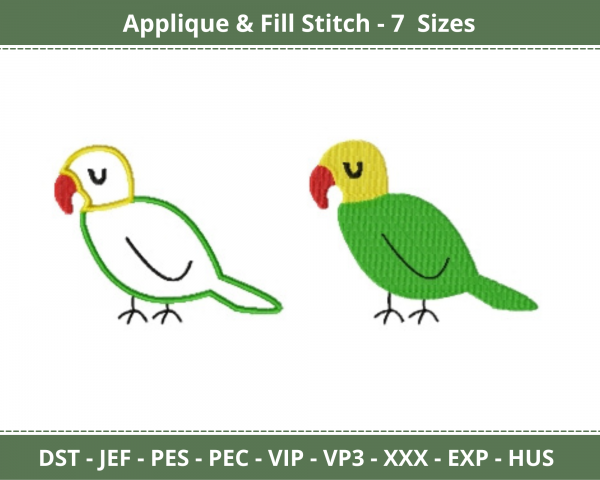 Love Bird Applique & Fill Stitch Machine Embroidery Designs