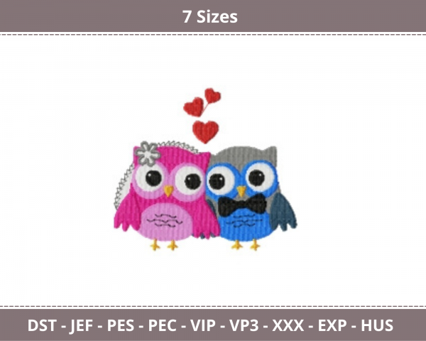 Owl Love Machine Embroidery Designs