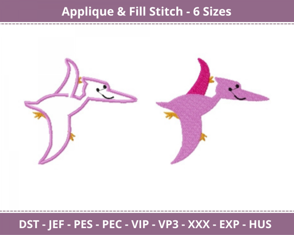 Bird Applique & Fill Stitch Machine Embroidery Designs