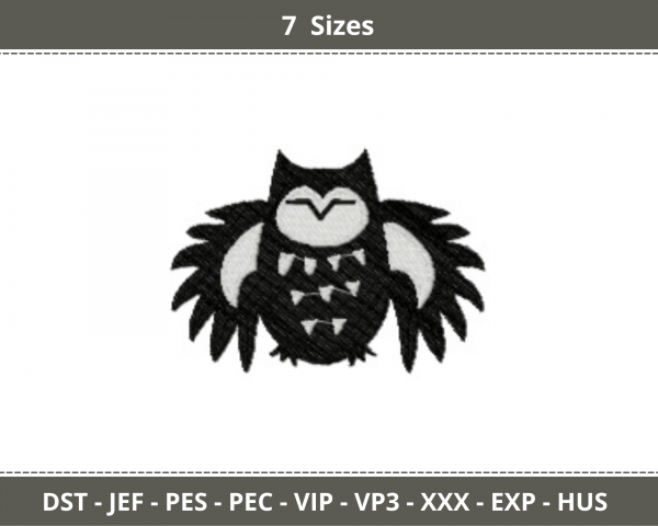 Shadow Owl Machine Embroidery Designs-7 Sizes-instant download