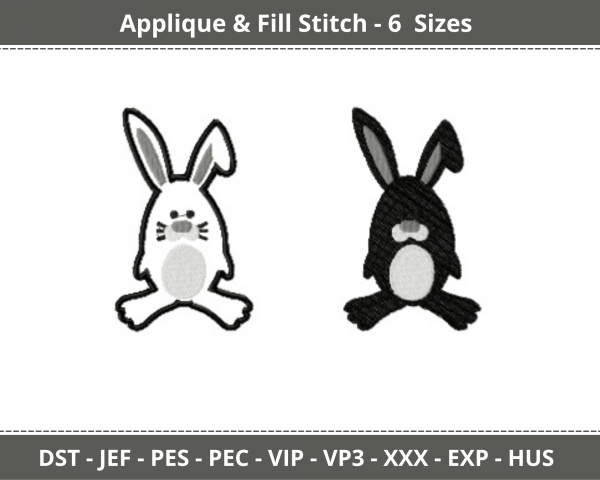 The Bunny Applique & Fill Stitch Machine Embroidery Designs