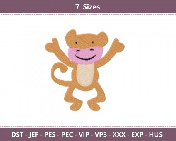 Silly Monkey Machine Embroidery Designs-7 Sizes-instant download