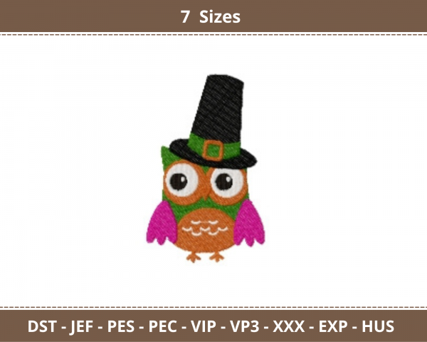 Owl Settler Machine Embroidery Designs-7 Sizes-instant download