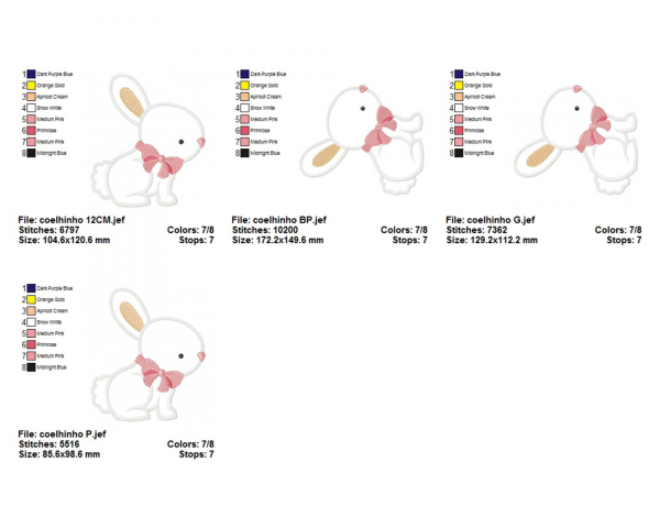 Bunny Machine Embroidery Designs-4 Sizes-instant download