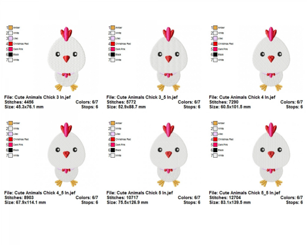 Cute Chick Applique & Fill Stitch Machine Embroidery Designs-7 Sizes-instant download