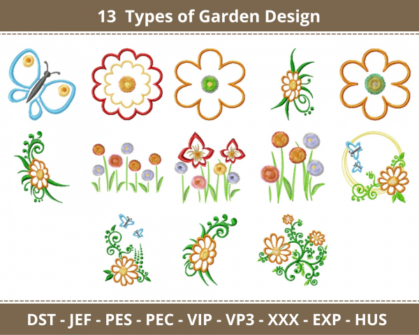 Garden Machine Embroidery Designs