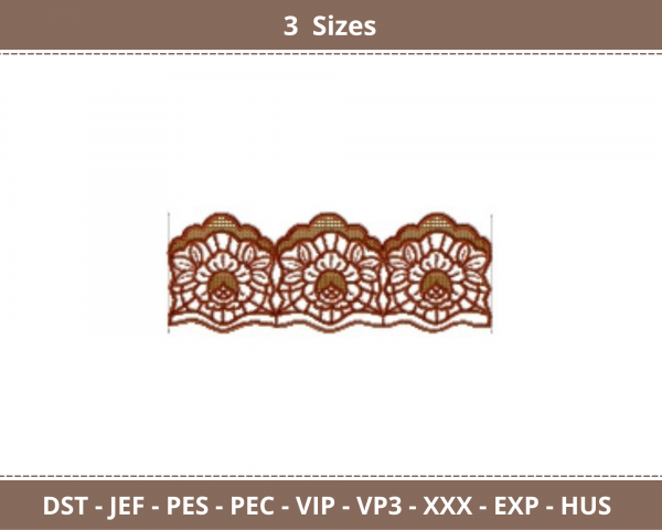 Border Machine Embroidery Designs-3 Sizes-instant download