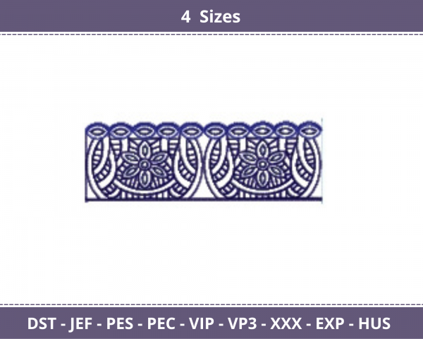 Border Machine Embroidery Designs-4 Sizes-instant download