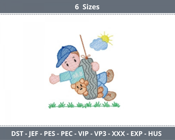 Kids Machine Embroidery Designs-6 Sizes-instant download