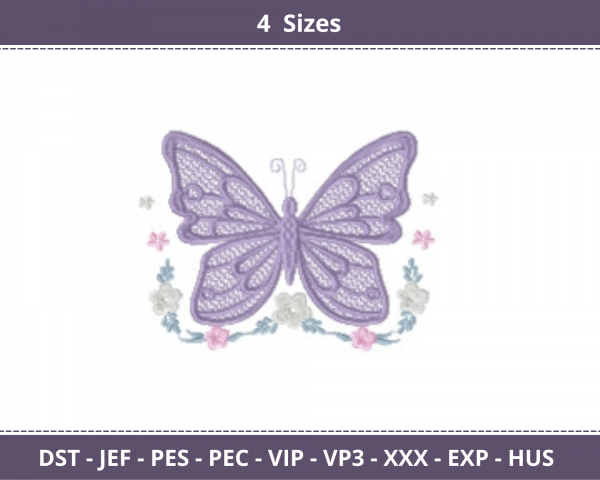 Butterfly Machine Embroidery Designs-4 Sizes-instant download