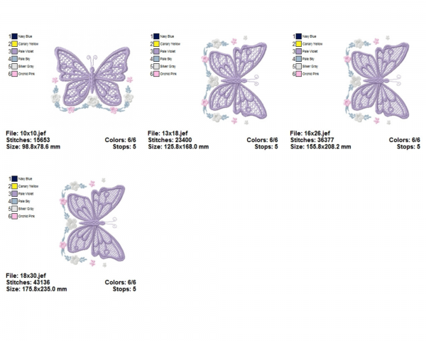 Butterfly Machine Embroidery Designs-4 Sizes-instant download