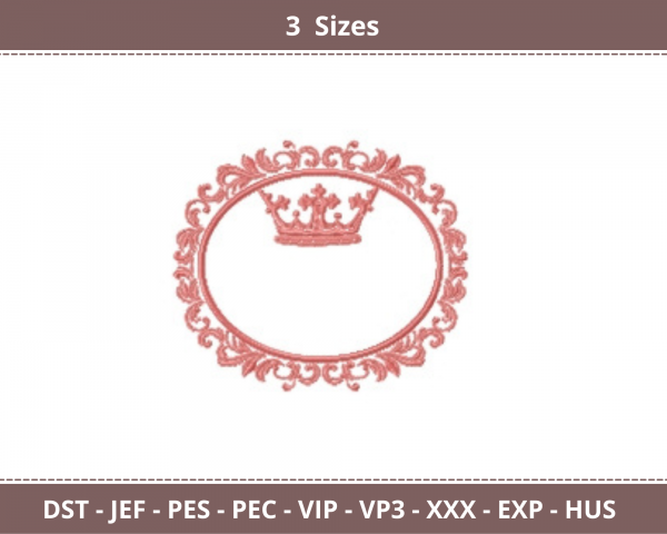 Crown Machine Embroidery Designs-3 Sizes-instant download