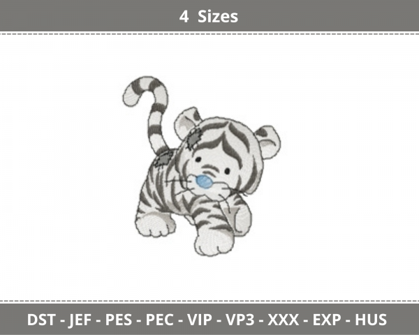 Baby Tiger Machine Embroidery Designs-4 Sizes-instant download