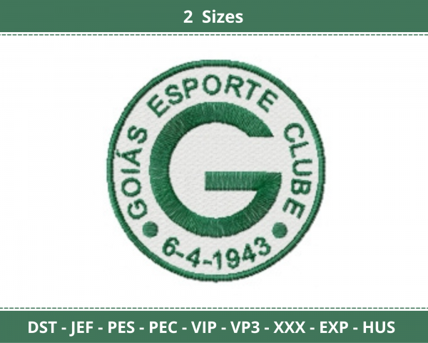 Goias Logo Machine Embroidery Designs-2 Sizes-instant download