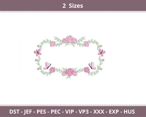 Floral Frame Machine Embroidery Designs-2 Sizes-instant download