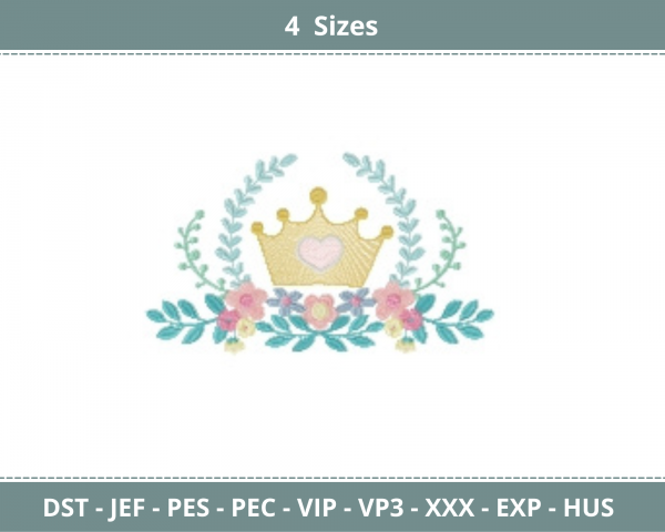 Creative Crown Machine Embroidery Designs-4 Sizes-instant download
