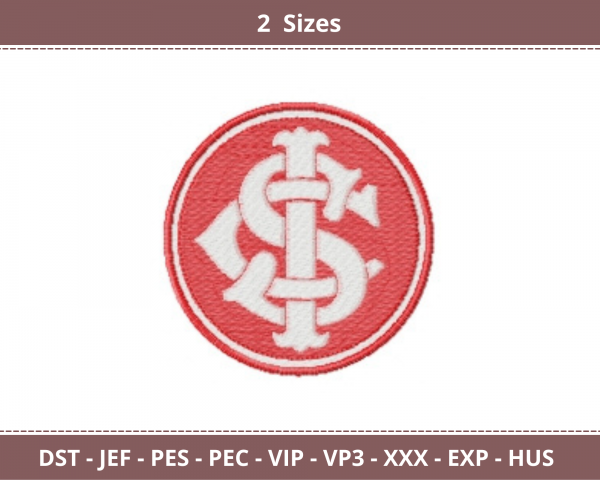 Internacional Logo Machine Embroidery Designs-2 Sizes-instant download