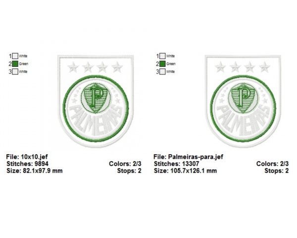 Palmeiras Logo Machine Embroidery Designs-2 Sizes-instant download
