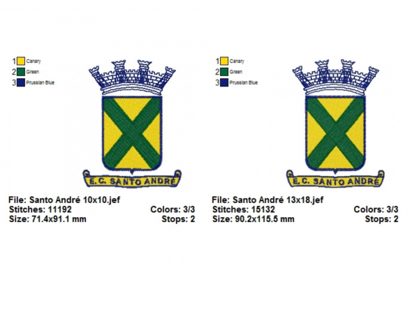 Santo andre Logo Machine Embroidery Designs-2 Sizes-instant download