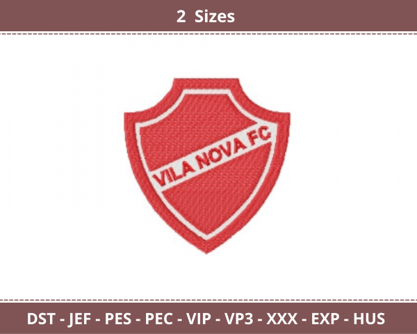 Vila Nova Logo Machine Embroidery Designs-2 Sizes-instant download