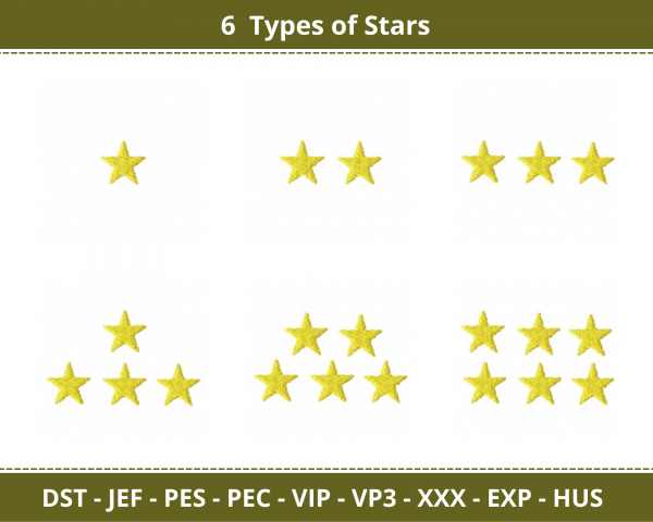 Stars Machine Embroidery Designs-1 Size-6 Types-instant download