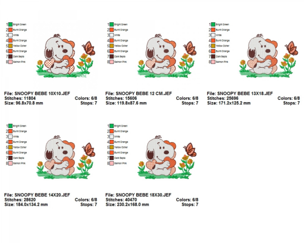 Snoopy Dog Machine Embroidery Designs-5 Sizes-instant download