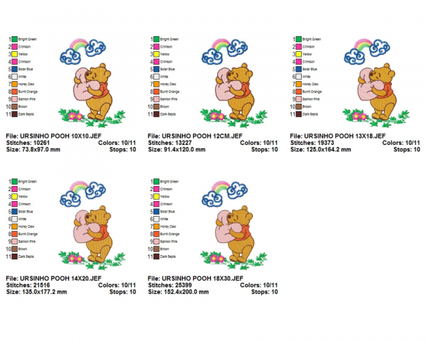 Cute Cartoon Machine Embroidery Designs-5 Sizes-instant download