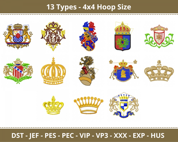 Creative Machine Embroidery Designs-13 Types-1 Size-instant download