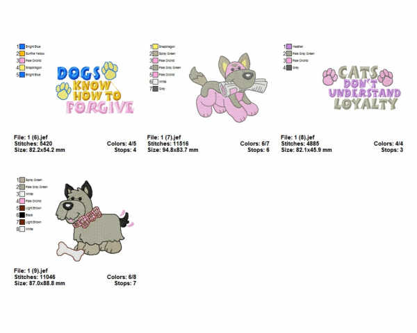 Cute Puppy Machine Embroidery Designs-40 Types-1 Size-instant download