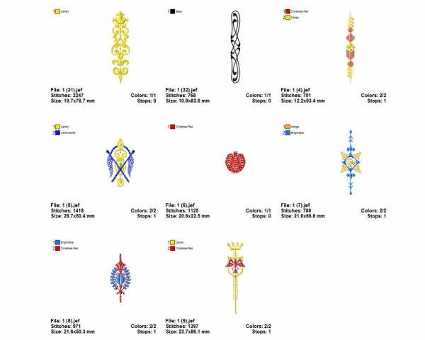 Royal Machine Embroidery Designs-1 Size-32 Types-instant download